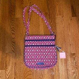 Vera Bradley medium-sized purple, pink, and white patterned tote bag
